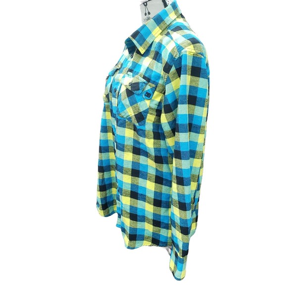 The DC Shoe Company Women's size X-Small 100% Cotton Lg Box Plaid Flannel shirt - Picture 6 of 9